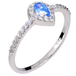 Λευκόχρυσο δαχτυλίδι σταγόνα Κ14 με ζιργκόν Λευκόχρυσο δαχτυλίδι σταγόνα Κ14 με ζιργκόν